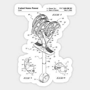 Climbing Anchor Patent - Rock Climber Art - Black And White Sticker